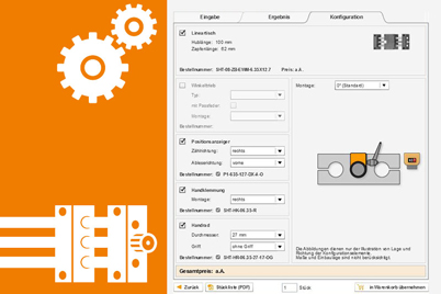 Configurador de mesas e atuadores lineares